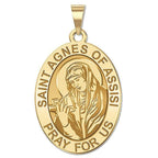 Saint Agnes Of Assisi Oval Religious Medal