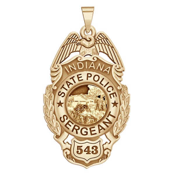 Personalized Indiana State Police Badge with Your Rank and Number