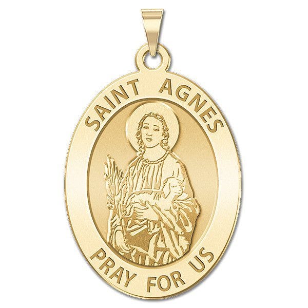 Saint Agnes Of Rome Oval Religious Medal