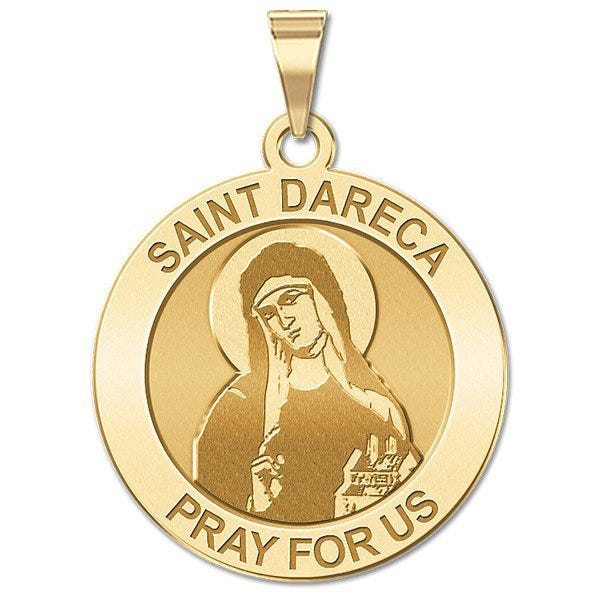 Saint Darerca Round Religious Medal