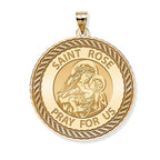 Saint Rose Of Lima Round Rope Border Religious Medal