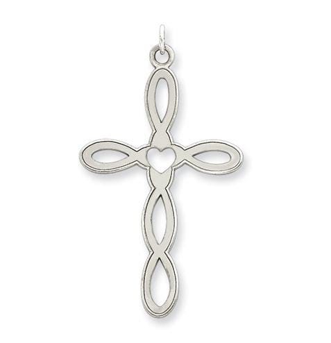 Sterling Silver Laser Designed Infinity-Loop Cross Charm