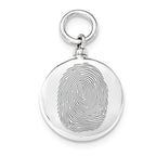 Sterling Silver Custom Fingerprint Round Cremation or Ash Filler