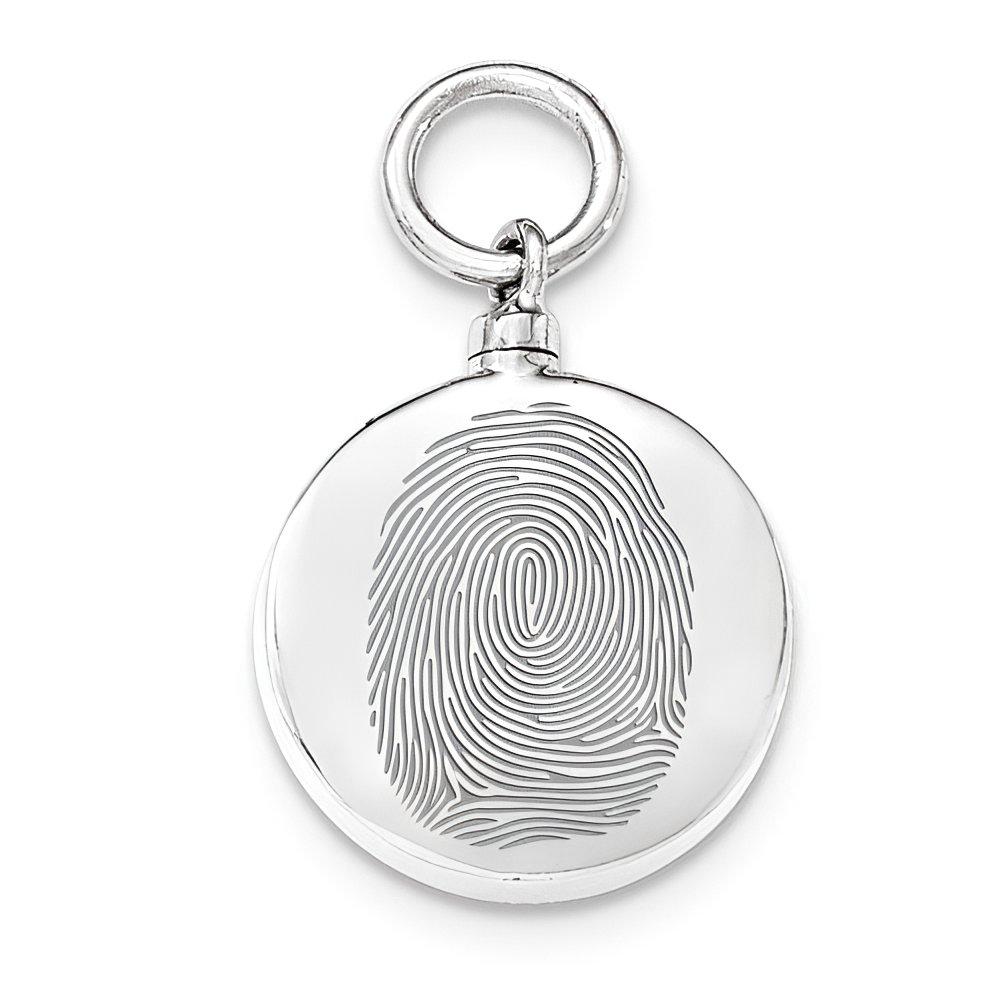 Sterling Silver Custom Fingerprint Round Cremation or Ash Filler