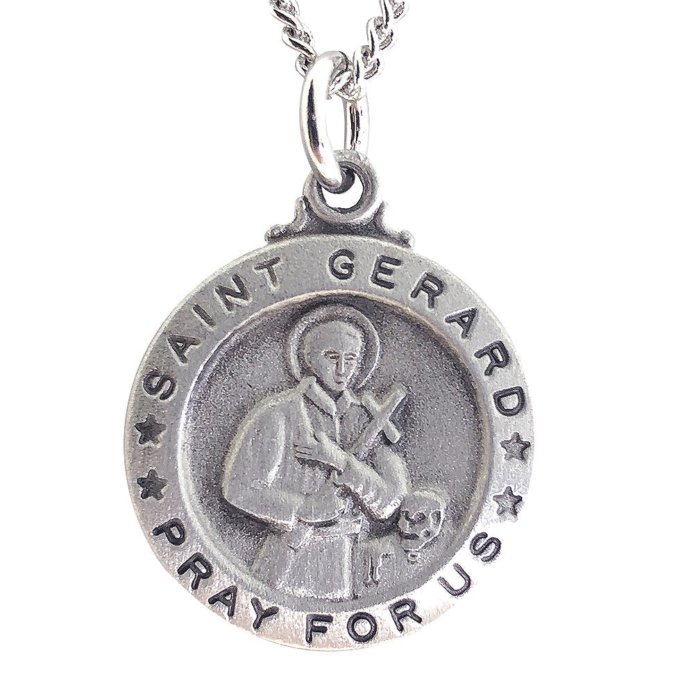 Saint Gerard Medal with 18 Inch Curb Chain