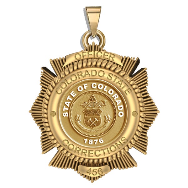 Personalized Colorado Corrections Badge with Your Number