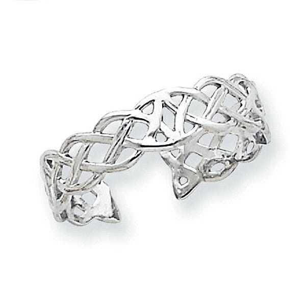 14K White Gold Celtic Knot Toe Ring