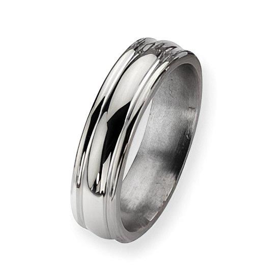 Titanium Grooved Approx. 0.24 Inch Polished Wedding Band