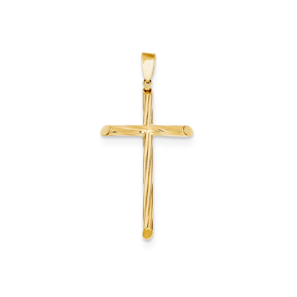 14K Fancy Textured Cross Pendant