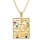 Personalized Family Six Piece Jigsaw Puzzle Pendant- Includes 18 Inch Chain