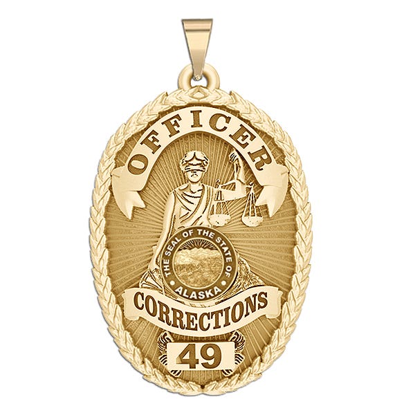 Personalized Alaska Corrections Badge with Your Rank and Number