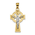 Two-Tone Celtic Inri Crucifix Pendant