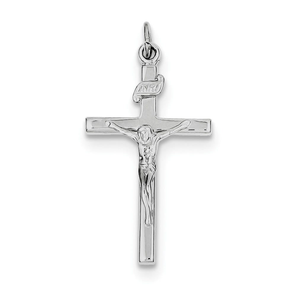 Rhodium-Plated Inri Crucifix Pendant