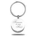 Round Forever in My Heart Cremation and Ash Vessel Keychain