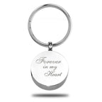 Round Forever in My Heart Cremation and Ash Vessel Keychain