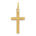14K Laser Designed Cross Charm