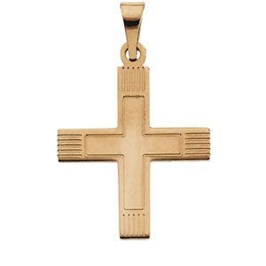 Greek Cross Pendant With Lines