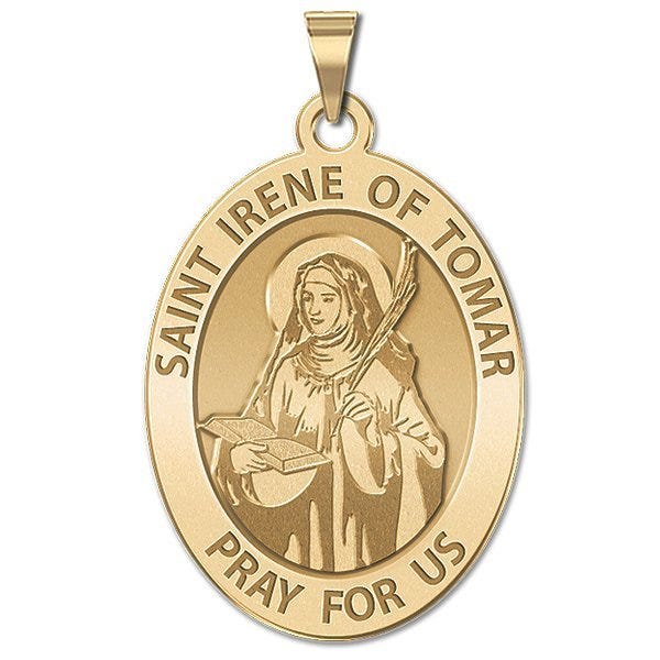 Saint Irene of Tomar Oval Religious Medal