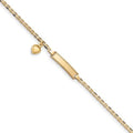 Custom Engraved 14K Gold Children's Heart Charm ID Bracelet