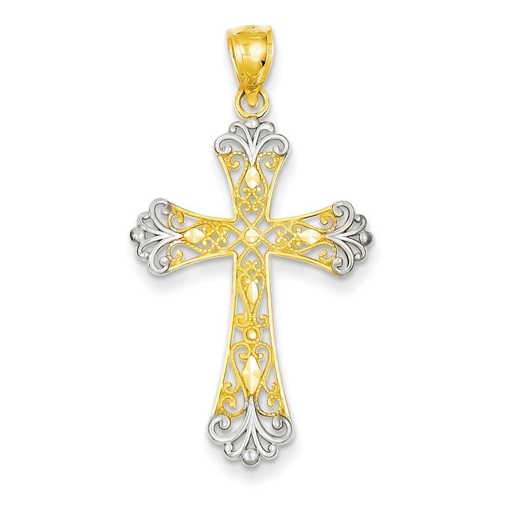 Diamond-Cut Cross Pendant