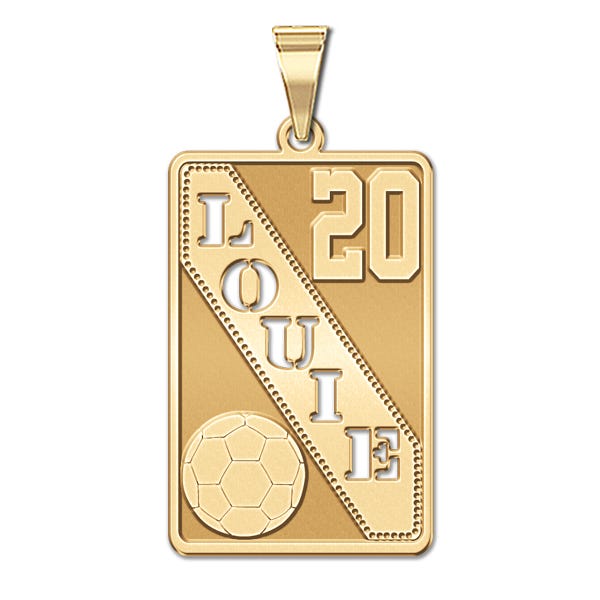 Personalized Soccer Pendant with Cut-Out Name & Number
