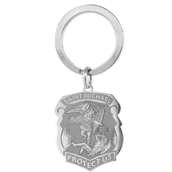 Saint Michael Badge Keychain