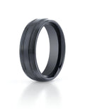 Black Ceramic (Seranite) Comfort-Fit Approx. 0.28 Inch Wedding Band