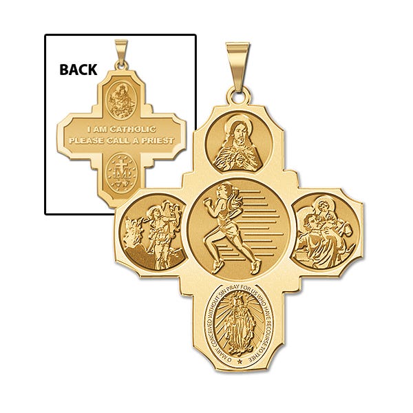 Four Way Cross - Track Female Religious Medal