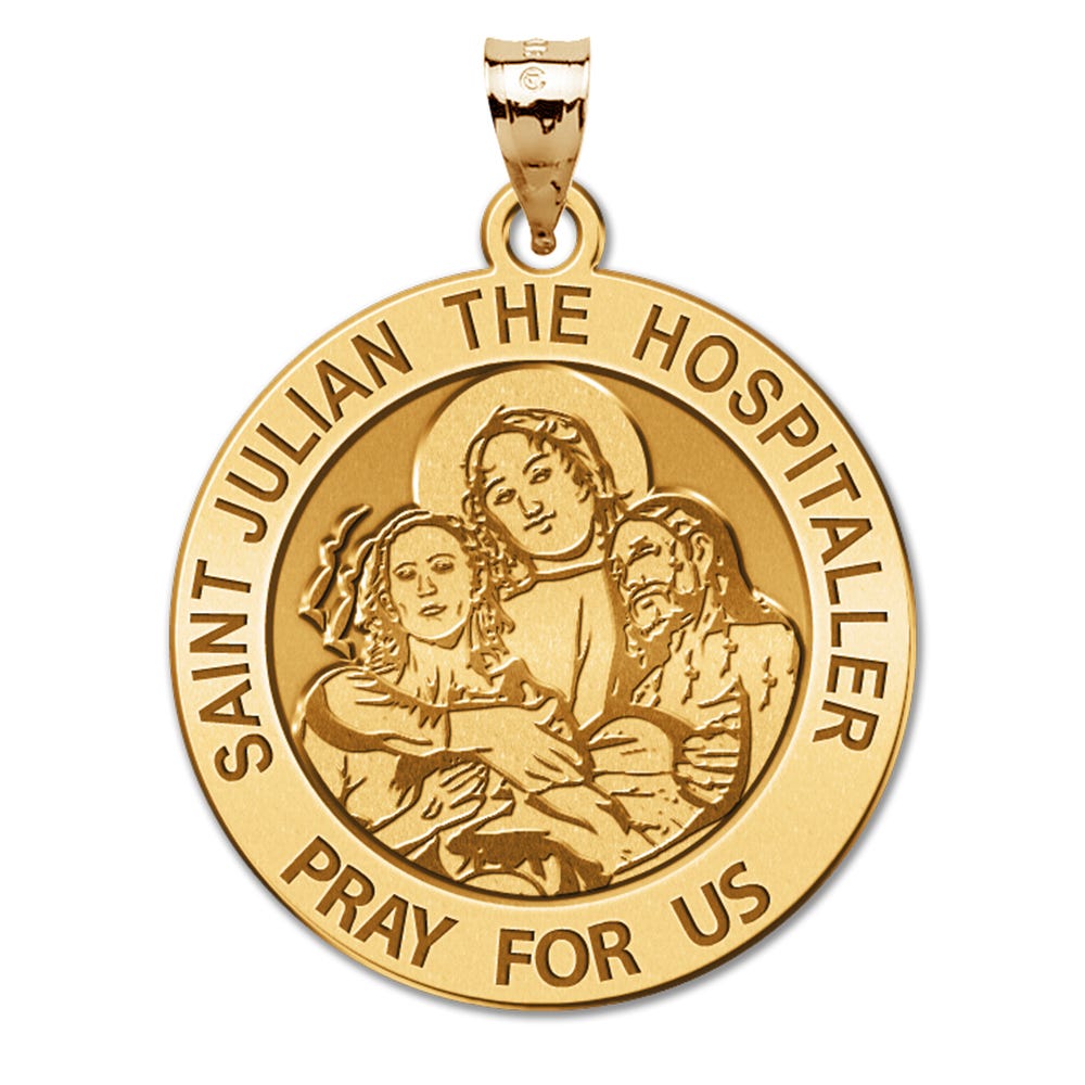 Saint Julian The Hospitaller Round Religious Medal