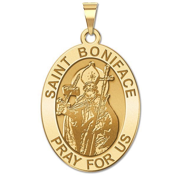 Saint Boniface Oval Religious Medal
