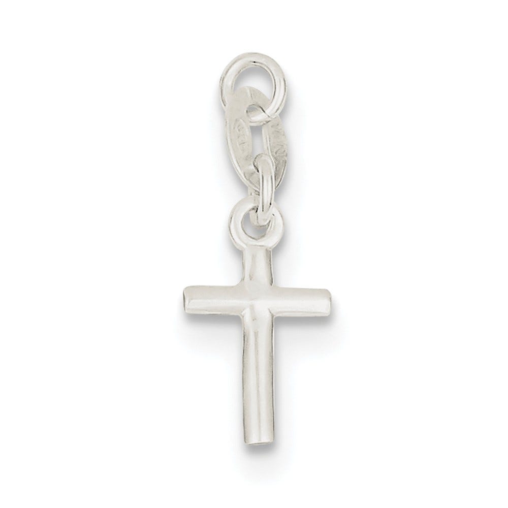 Polished Tapered-Arm Cross Charm