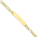 Custom Engraved 14K Gold Children's Figaro Link ID Bracelet