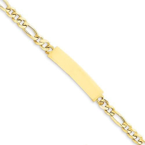 Custom Engraved 14K Gold Children's Figaro Link ID Bracelet