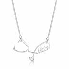Nurse Sideways Stethoscope Name Necklace with Chain