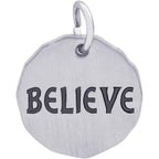 Believe Charm Tag Engravable