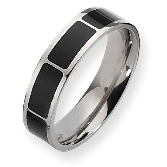 Titanium Enameled Flat Approx. 0.24 Inch Polished Wedding Band Wedding Band