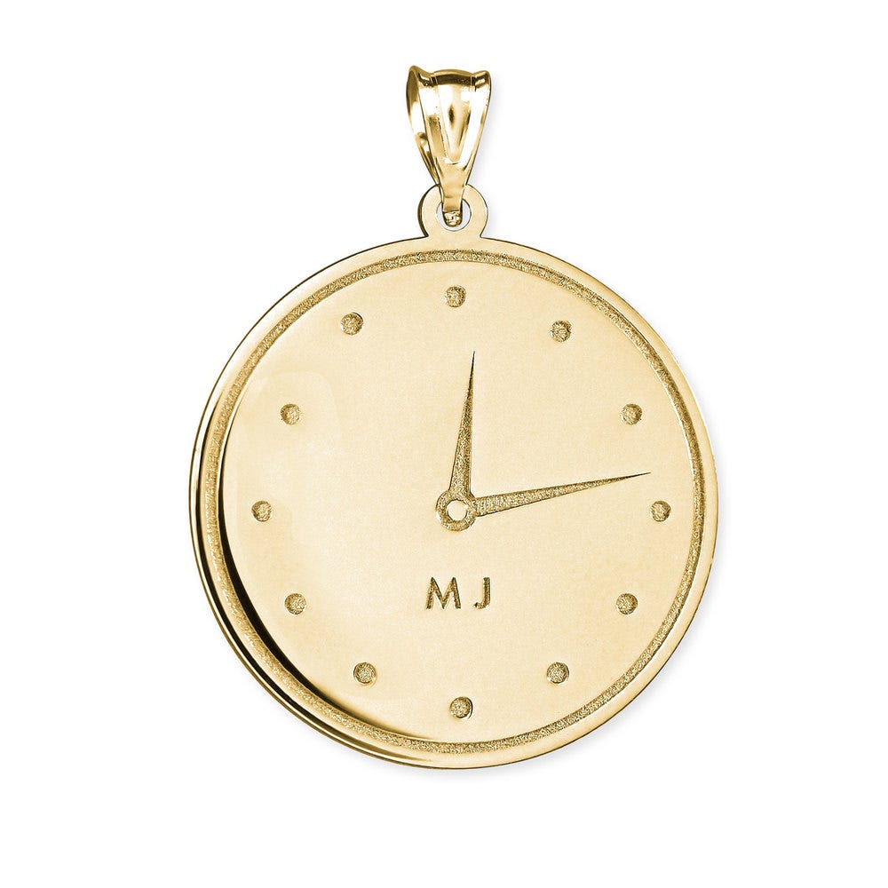 Personalized Clock Necklace with Time