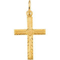 Gold Child's Cross Pendant With Heart