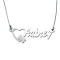 Personalized Name Necklace with Heart and Dog Bone