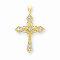 14K Aaa Diamond Cross Pendant