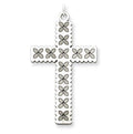 Sterling Silver Laser Designed Quatrefoil Cross Charm
