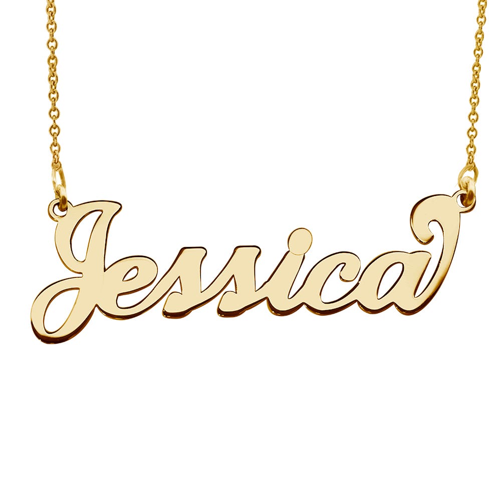 Personalized Classic Script Name Necklace with Chain