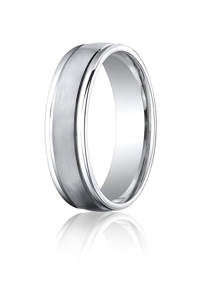 Cobalt Chrome Comfort Fit Ridged Edge Approx. 0.24 Inch Wedding Band