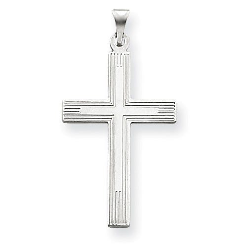 14K White Cross Charm