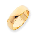14K Yellow Gold Approx. 0.28 Inch Half-Round Lightweight Wedding Band
