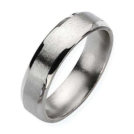 Titanium Beveled Edge Approx. 0.24 Inch Satin and Polished Band
