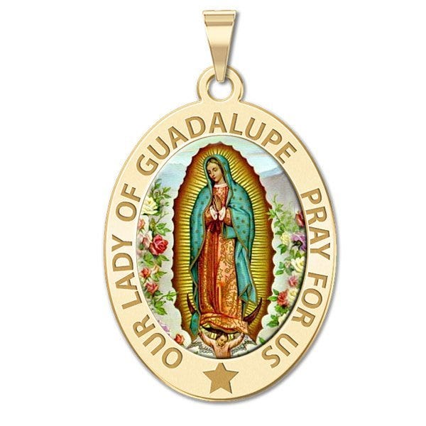 Our Lady Of Guadalupe "Color Laser" Religious Medal Oval