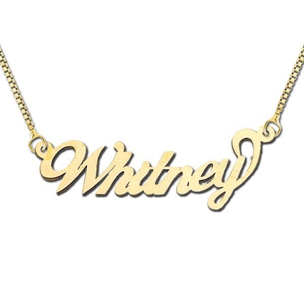 14K Yellow Gold Script Name Necklace