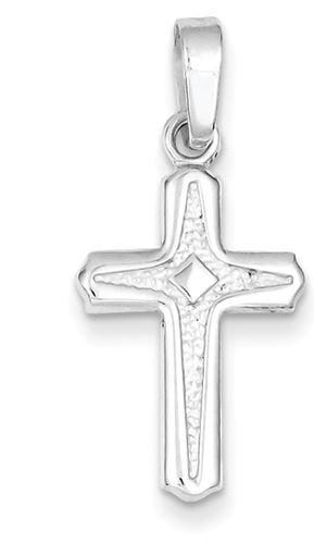 Sterling Silver Polished Open Center Cross Pendant