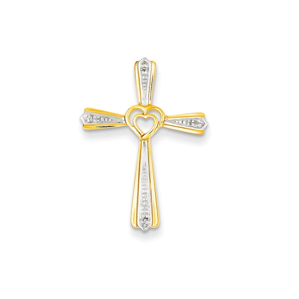 14K Gold Diamond Cross Pendant